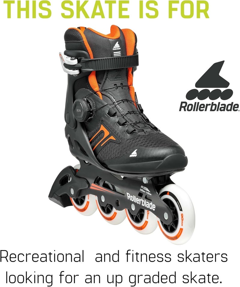 ROLLERBLADE Macroblade 90 BOA Men's Adult Fitness Inline Skate, Black and Orange - Image 5